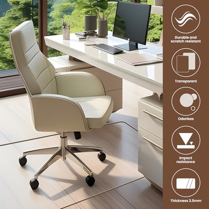 Office Chair Mat for Carpet and Hardwood Floor, 48"x40" Heavy Duty (0.14" Thick) Flat Shipping, Computer Desk Chair Mat - size: 48“x40”×1/7“(1Pack)