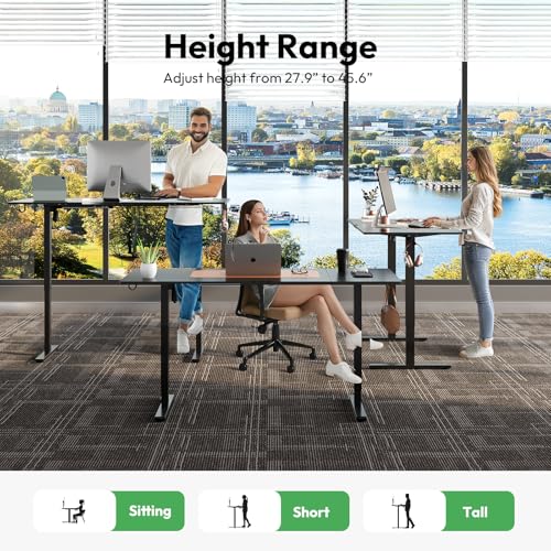 63 x 28 Inch Electric Standing Desk, 3 Memory Presets, Black - color: Black, size: 63*28