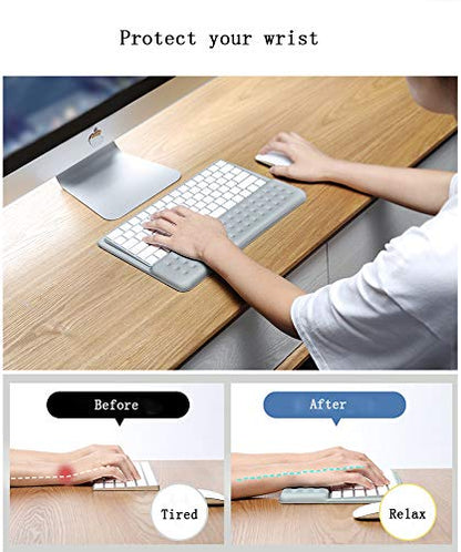 2 in 1 Keyboard Wrist Rest Pad Wrist Support Keyboard Mat Wrist Rest Mouse Pad for Apple Magic Keyboard 2 (Gray)