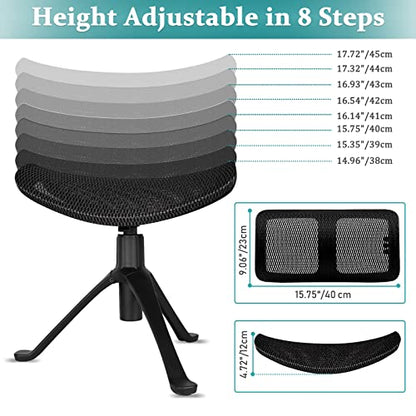 Lilithye Footrest for Desk Adjustable Height 2-in-1 Function Rotatable Ergonomic Under Desk Footrest Ottoman Stool Rolling Leg Rest for Home Office (Black) - color: 1-black