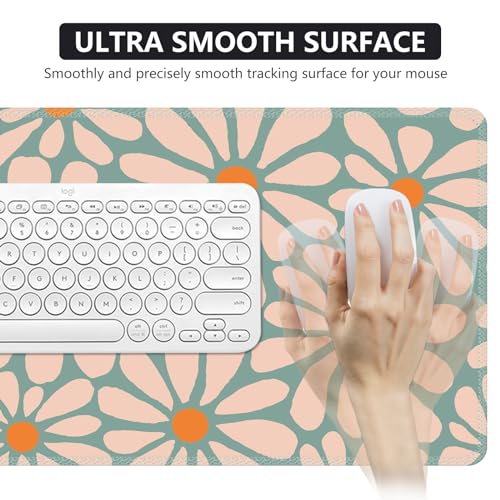 iCasso Desk Mat, Desk Matt for Desktop, Cute Desk Pad Mat, Green Floral - color: A-Green Floral