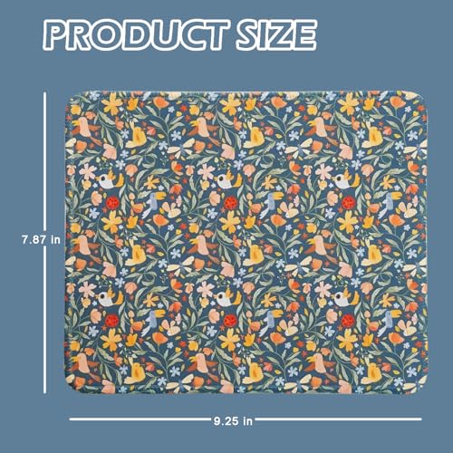 Mouse Pad for Desk with Stitched Edge, Premium Cute Washable Mouse Pads. Computer Mousepad with Non-Slip Rubber Base, Mousepads for Laptop, 9.25x7.75x0.12 inch (Joyous Jungle) - color: Joyous Jungle