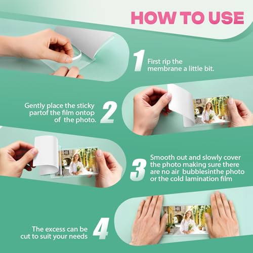 100 Pack Self-Sealing Laminating Pouches 5x7 Inch,10 Mil Thick Double-Sided Self Adhesive Lamination Pouches,Waterproof Photo Laminating Sheets No Laminator Machine Need - size: 5.4x7.4"_10Mil, style: 100PCS