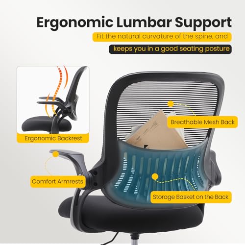Sweetcrispy Tall Drafting Chair, High Office Desk Chair with Footrest | Comfy Lumbar Support, Counter Height Adjustable, Flip-up Arm, 360° Computer Rolling Stool, Black - color: Dark Black, size: 48.4 inches (H) x 24 inches (W) x 25.2 inches (D)