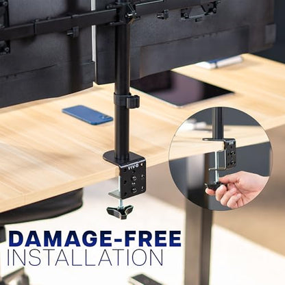 VIVO Dual LCD LED 21 to 32 inch Monitor Desk Mount, Heavy Duty, Adjustable Telescoping Arms, Flush Wall Setup, Fits 2 Screens, Black, STAND-V002E - color: Black, size: 21" to 32"