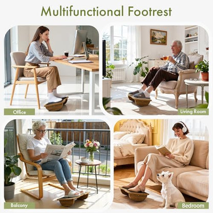 Ergonomic Wooden Foot Rest for Under Desk at Work - size: Single Layer