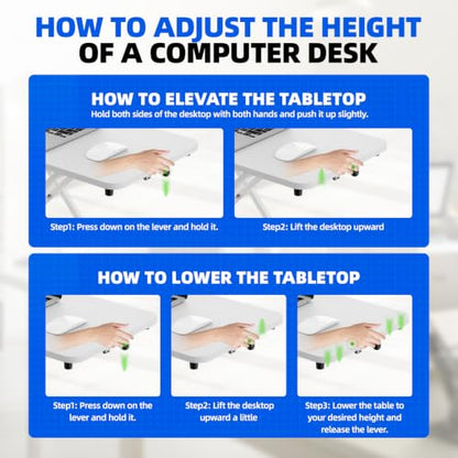 Standing Desk Converter 24 Inch, Height Adjustable Sit to Stand Desk Riser, Ergonomic Desktop Workstation for Laptop and Single Monitor, Home Office Computer Desk Riser-White - size: White