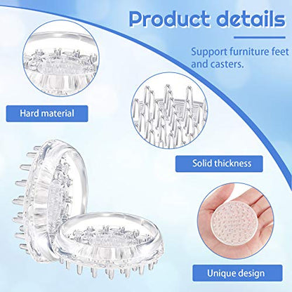 Jetec 8 Pcs Carpet Protectors Furniture Leg Spiked Caster Cups, Round - style: Round