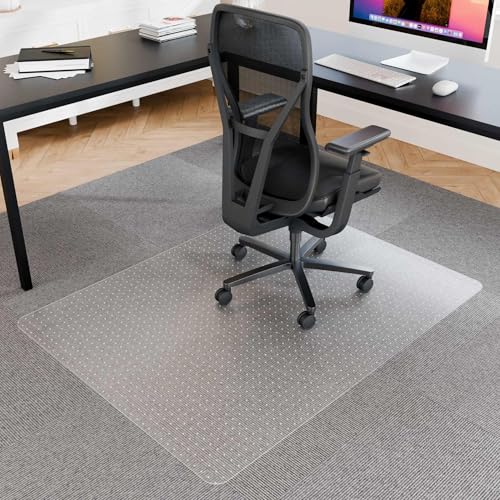 Office Chair Mat for Carpet, 46” x 72” Computer Chair Mat for Carpeted Floors, Smooth Glide Under Desk Carpeted Floor Protector, Carpet Mat for Home Office (Rectangle) - color: Flat-pile Carpets, size: 46'' x 72'' Rectangle