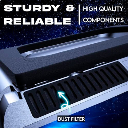 KLIM Everest Laptop Cooling Pad | Powerful 4300 RPM Turbo Fans | Sealed Foam for Maximum Cooling | Protect Your Gaming Laptop from Overheating | Fits 14” to 17.3” Laptops | RGB Lights - color: Silver