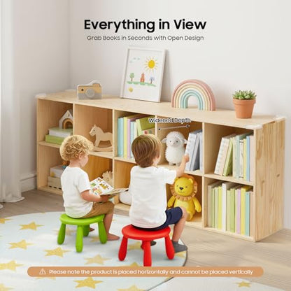 10 Cube Storage Organizer - Solid Wood Bookshelf - Cube Shelf - Vertical or Horizontal Bookcase - Open Book Shelf - Easy Assembly for Bedroom, Living Room, Office - size: 10-Cube