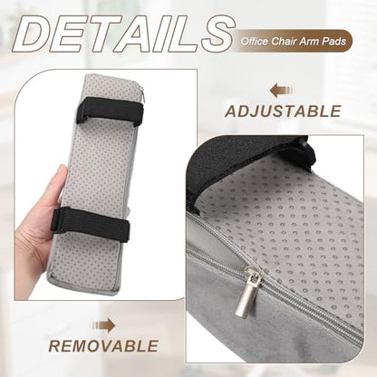 PATIKIL Office Chair Arm Pads 1Pair Office Chair Arm Cover 30x8x5cm Gray - color: Gray