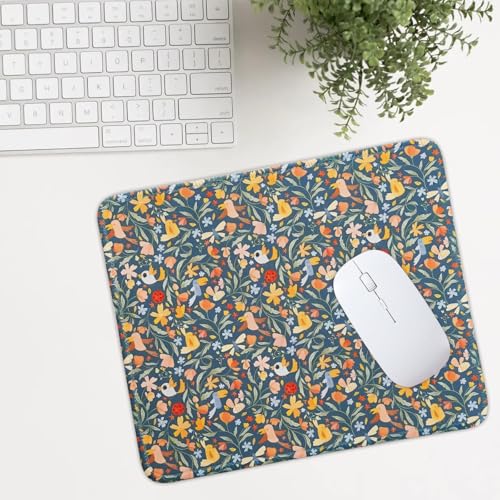 Mouse Pad for Desk with Stitched Edge, Premium Cute Washable Mouse Pads. Computer Mousepad with Non-Slip Rubber Base, Mousepads for Laptop, 9.25x7.75x0.12 inch (Joyous Jungle) - color: Joyous Jungle