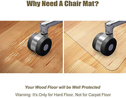 Azadx Office Chair Mat for Hardwood Floor 30 x 48'' 2 Pcs, Small Chair Mats | Clear Easy Glide on Hard Floors, Rolling Chair Mat Plastic Mat Under Desk Chair, 2PCS - size: 30 x 48'' Rectangle 2PCS