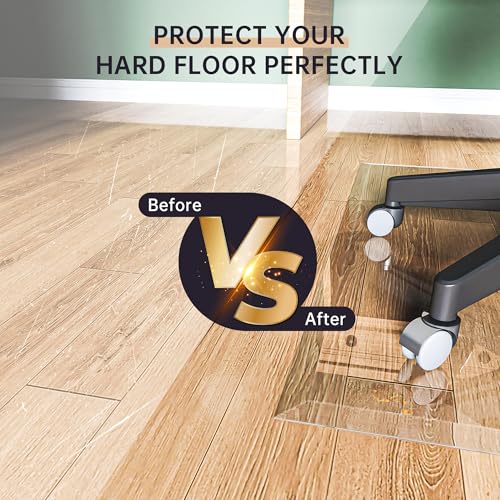 [Tempered Glass] 36“ x 36” Beveled Edge Glass Chair Mat with Polished Edge Clear Office Chair Mat, Glides Smoothly, Suitable for Carpet or Hardwood Floors - size: 36“x36”