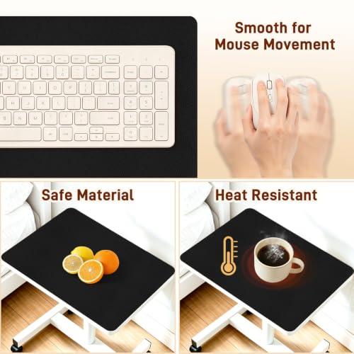 PU Leather Desk Protector/Nightstand Mat, 23.6X15.7 in Black - color: Black, size: 23.6" x 15.7"