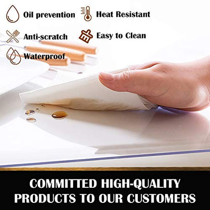 Clear Office Computer Desk Mat Table Protector PVC Table Cover Rectangular Protective Desk Cover Vinyl Pads 12x28 Inch - color: Clear Rectangle, size: 12"X28"
