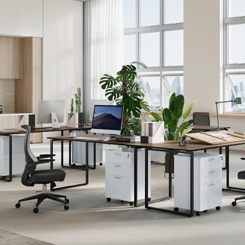 Garvee 3-Drawer Mobile File Cabinet with Lock, Under Desk Storage Drawer - color: White