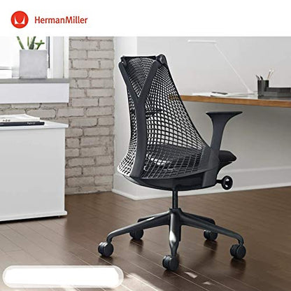 Arm Pads Caps Replacement for Herman Miller Fixed and Height Adjustable Armrest Sayl Office Chair, Black Vinyl (1-Pair)