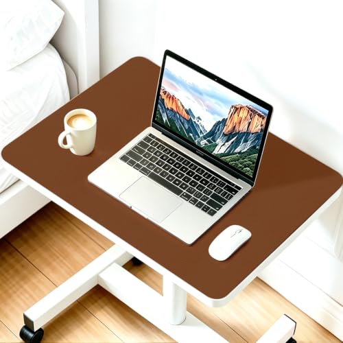 PU Leather Desk Protector/Nightstand Mat, 23.6X15.7 in Brown - color: Brown, size: 23.6" x 15.7"