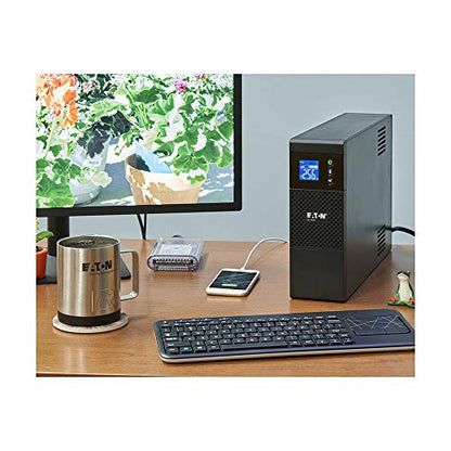 Eaton 5S1000LCD UPS Battery Backup & Surge Protector, 1000VA / 600W, AVR, LCD Display, Line Interactive - size: 1000VA, style: 5S LCD