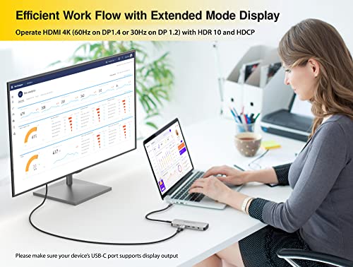 USB-C Hub Docking Station 10 in 1 with 4K HDMI 60Hz, 1 GBS Ethernet, 2 USB C Gen 2 10Gbs, 1 PD 3.0, 2 USB-A 3.0, Audio Ports, SD/Micro SD, Compatible with USB Type C/Thunderbolt Computers - style: 10 in 1 - Gen 2