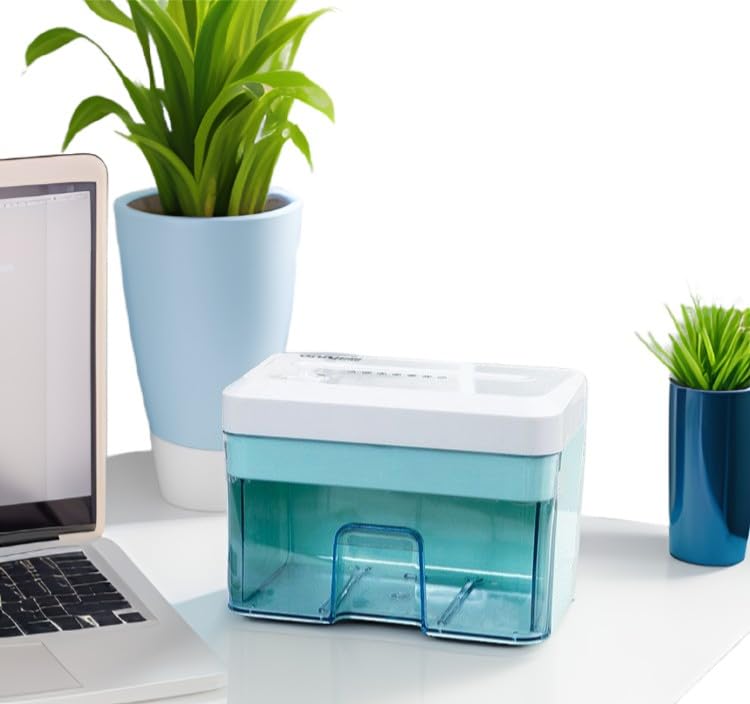 Generic Desktop Mini Paper Shredder Micro Cut, Electric Small Paper Shredder for Home Office Use,Cross Cut Mini Paper Shredder for Desk White Portable