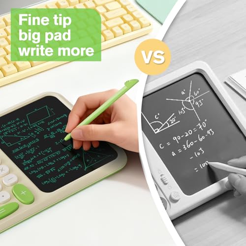 Desk Basic Calculator with Notepad for School ROATEE Cute Simple Big Button Standard Kawaii Calculator for Desk Back to School Supplies Non Scientific Calculator Green Basic Calculators for Students - color: Green