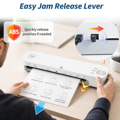 Binditek 13-Inch Laminator Machine with Laminating Sheets, Hot & Cold Modes, Fast 52s Warm-Up, 11x17 Wide Entry for Letter, A3–A6 Projects, Thermal Laminator Kit for School, Office, or Home