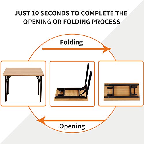 Need Office Computer Desk - 47.2L Sturdy and Heavy Duty Folding Laptop Table,Writing Table/Home Office Desk/Sewing Table,No Assembly Required (Teak Color) AC5BB12060 | Black Frame Writing Gaming Work Table/Foldable Home Office Desk/Sewing Table, No Assemb
