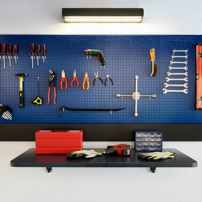 VIVO Black 43 x 18 in Wall Mounted Folding Workbench, MOUNT-SF1FB - color: Black