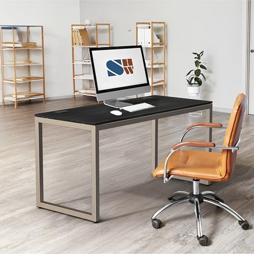 SHW 55-Inch Commercial-Grade Office Computer Desk, Espresso - color: Espresso, size: 55-Inch