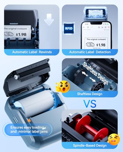 NIIMBOT B31 3 Inch Label Maker, Bluetooth Thermal Label Printer High Speed - color: Blue