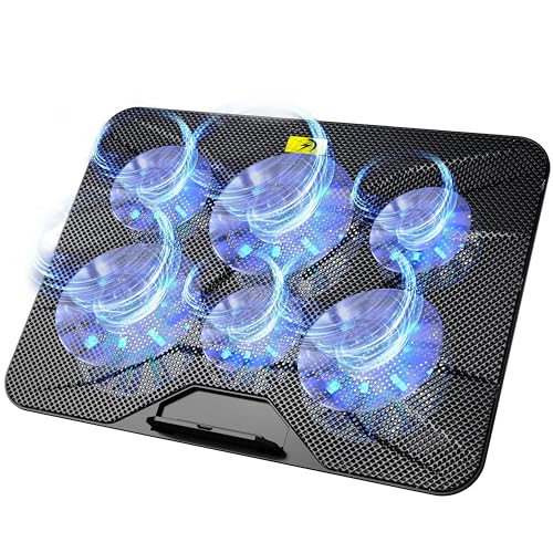 AICHESON Laptop Cooling Pad with 6 High-Speed Fans for 14-17.3 Inch Laptops - color: Blue