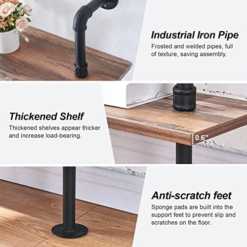 Hombazzar Industrial Pipe Bookshelf,6 Tier Pipe Shelving for Living Room