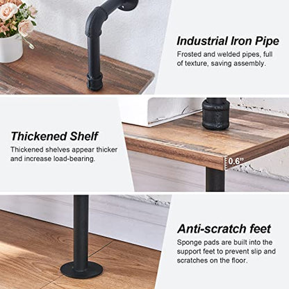Hombazzar Industrial Pipe Bookshelf,6 Tier Pipe Shelving for Living Room