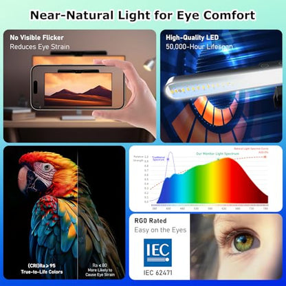 Monitor Light Bar, Computer Monitor Lamp for Eye Care, Home Office (15.3") - size: 15.3''