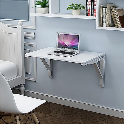 MM MELISEN Wall Mounted Folding Table, 23.6"L x 15.7"W, White, Space-Saving Design - color: White, size: 60X40CM/24X16IN
