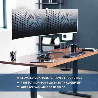 VIVO Dual LED LCD Monitor Free-Standing Desk Stand - color: Black, size: 13" - 38" screens