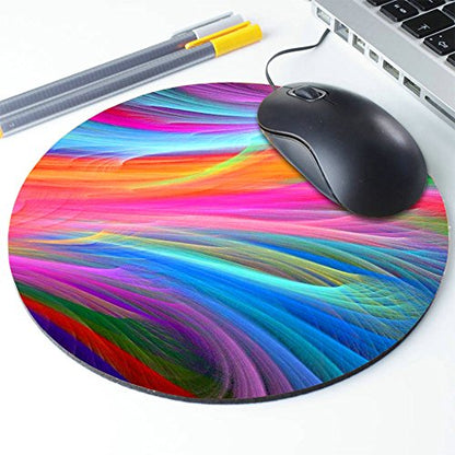 pingpi Gaming Mouse Pad Custom,Rainbow Ocean Round Mouse Pad - color: Multi 06