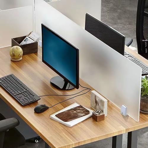 Desk Panel Divider,Acrylic Panel,Raw Clamp-On Acoustic Partition,Desk Privacy Divider Divider,Workspace Screen,for Office Desks,Workstations,Counters,Shops - color: Frosted a, size: L 60*W 40cm