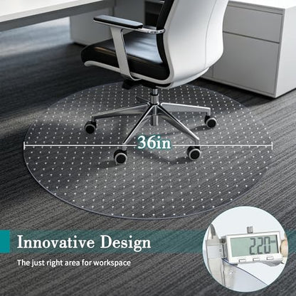 BesWin Office Chair Mat for Carpet, 36'' x 36'' Round, Heavy Duty - size: 36" X 36" Round (for Carpet)
