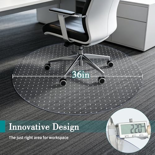 BesWin Office Chair Mat for Carpet, 36'' x 36'' Round, Heavy Duty - size: 36" X 36" Round (for Carpet)