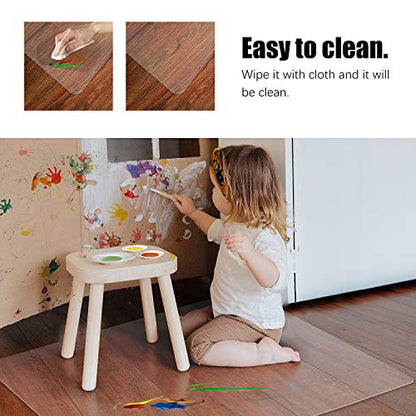 Kuyal Clear Chair mat for Hard Floors 48 x 48 inches Transparent Floor Mats Wood/Tile Protection Mat for Office & Home(48" X 48" Square) - size: 48" x 48" Square