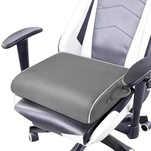 Large Memory Foam Seat Cushion, Non-Slip Cover Chair Pad for Tailbone Pain Relief & Soft Support, Suitable for Office Chairs, Car Seats, Airplane Seats, 3.3" - Grey - color: Grey, size: 18"x16"x3.3"
