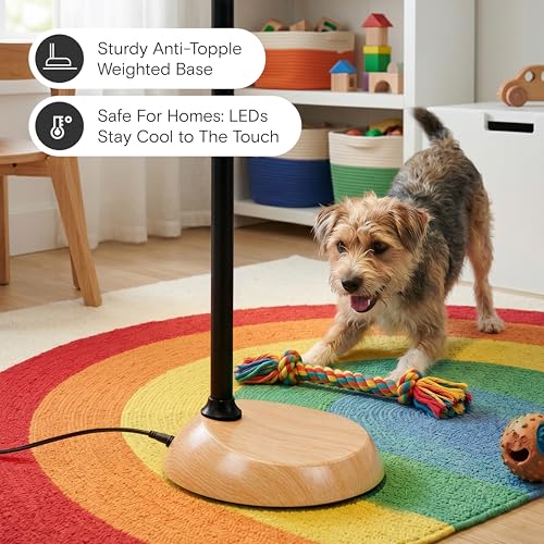 Brightech Litespan - LED Floor Reading Lamp, Modern Wooden Style, Adjustable Gooseneck, 850-950 Lumens, 12W, 3-Year Warranty - color: Wood
