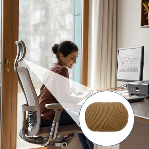 uxcell Office Chair Pillow Cover, Office Chair Headrest Attachment Removable Headrest Protector for Home Desk Computer Chairs, Brown - color: Brown