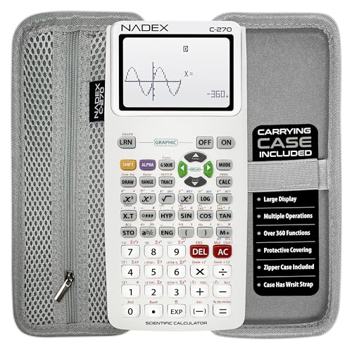 Scientific Calculator with Graphing, Includes Carrying Case, for College and High School Students, Calculus, Algebra, Geometry, Trigonometry, Statistics, Physics, Chemistry, White - color: White