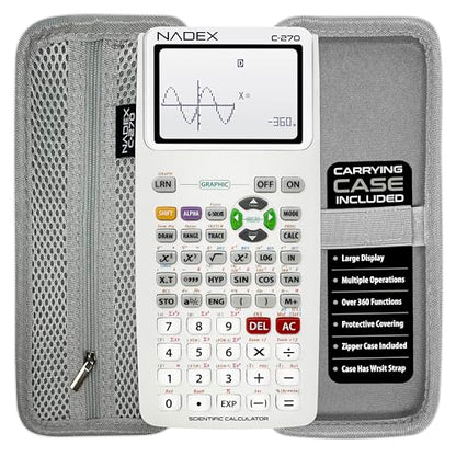 Scientific Calculator with Graphing, Includes Carrying Case, for College and High School Students, Calculus, Algebra, Geometry, Trigonometry, Statistics, Physics, Chemistry, White - color: White