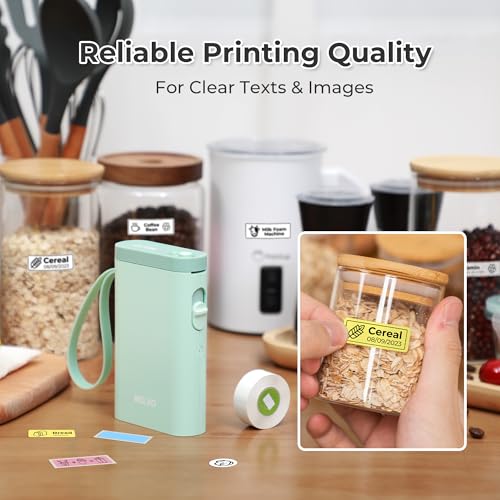 Nelko P21 Label Maker Machine with Tape, Bluetooth Label Printer, Green - color: Green